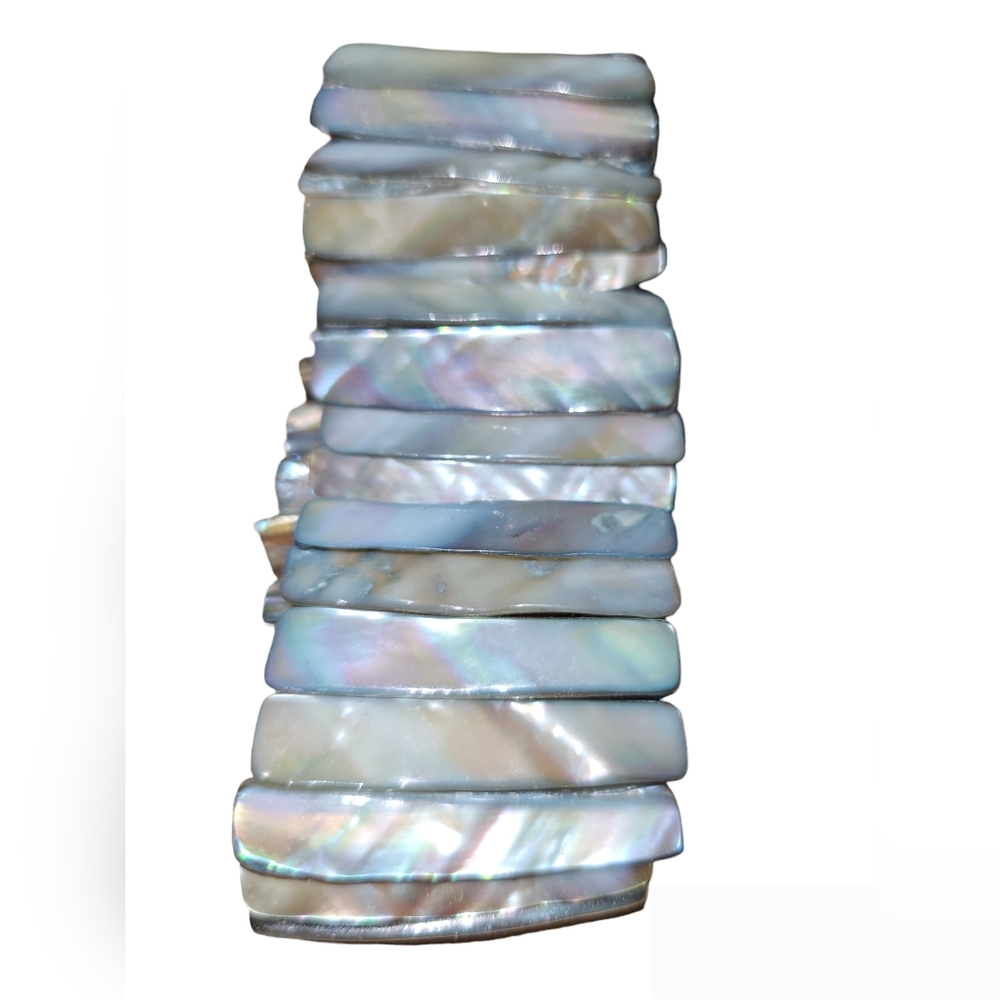 Vtg Stretchy Abalone Shell Bracelet Lot 4 - Picture 6 of 8